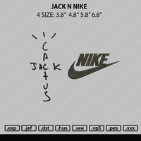 Jack N Nike Embroidery File 4 size