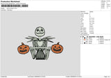 Jack Pumpkin Embroidery File 6 sizes