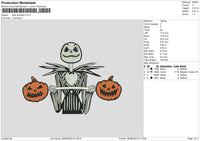 Jack Pumpkin Embroidery File 6 sizes