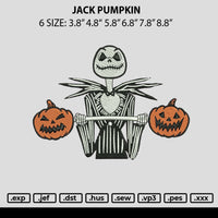 Jack Pumpkin Embroidery File 6 sizes