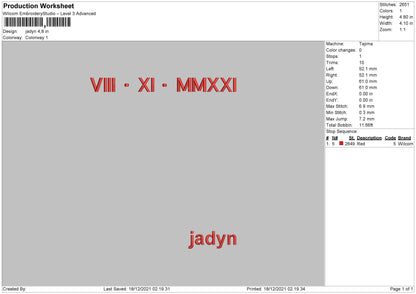 Jadyn Embroidery File 4 size