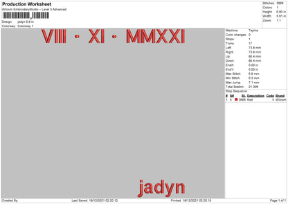 Jadyn Embroidery File 4 size
