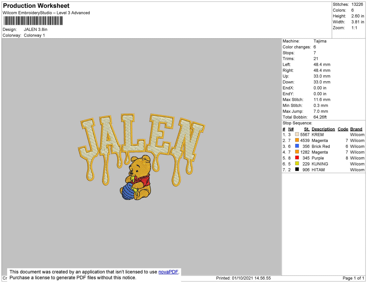 Jalen Embroidery File 4 size