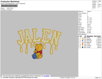 Jalen Embroidery File 4 size