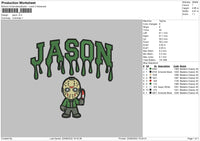 Jason Embroidery File 5 sizes