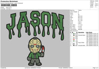 Jason Embroidery File 5 sizes