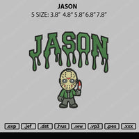 Jason Embroidery File 5 sizes