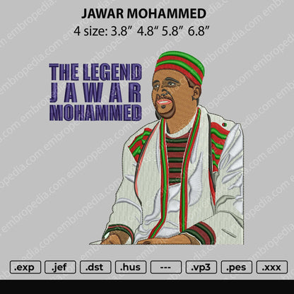 Jawar M Image Embroidery File 4 size