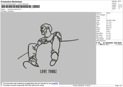 Jcole Outline Embroidery File 4 size
