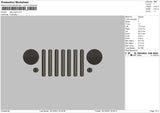Jeep Front Embroidery File 4 size