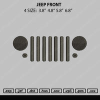 Jeep Front Embroidery File 4 size