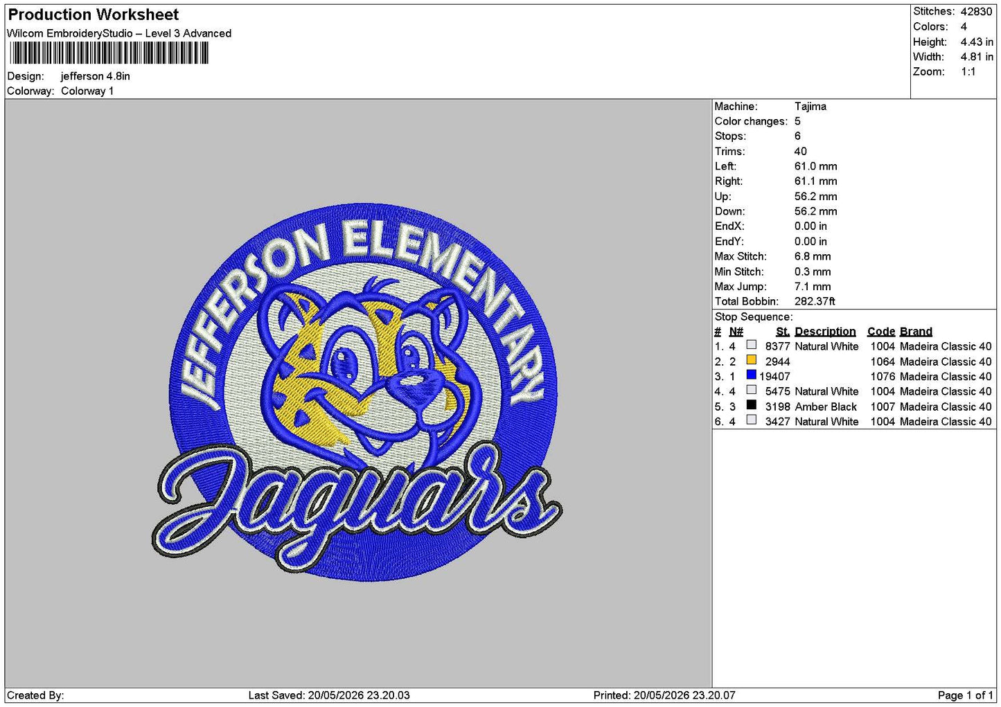 Jeffersontext Embroidery File 6 sizes