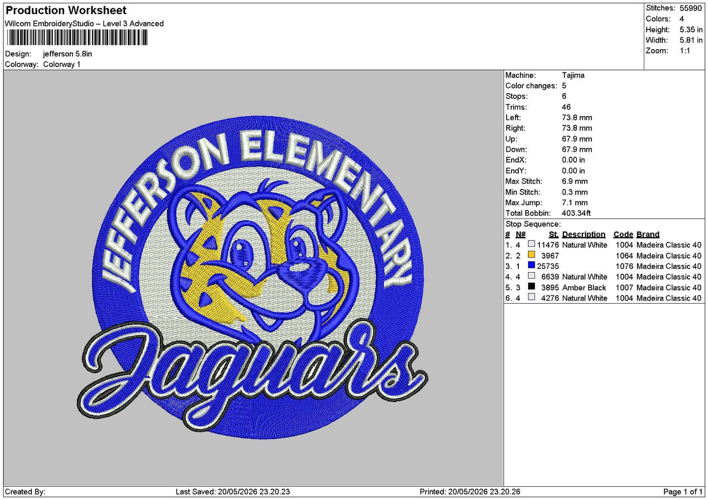 Jeffersontext Embroidery File 6 sizes