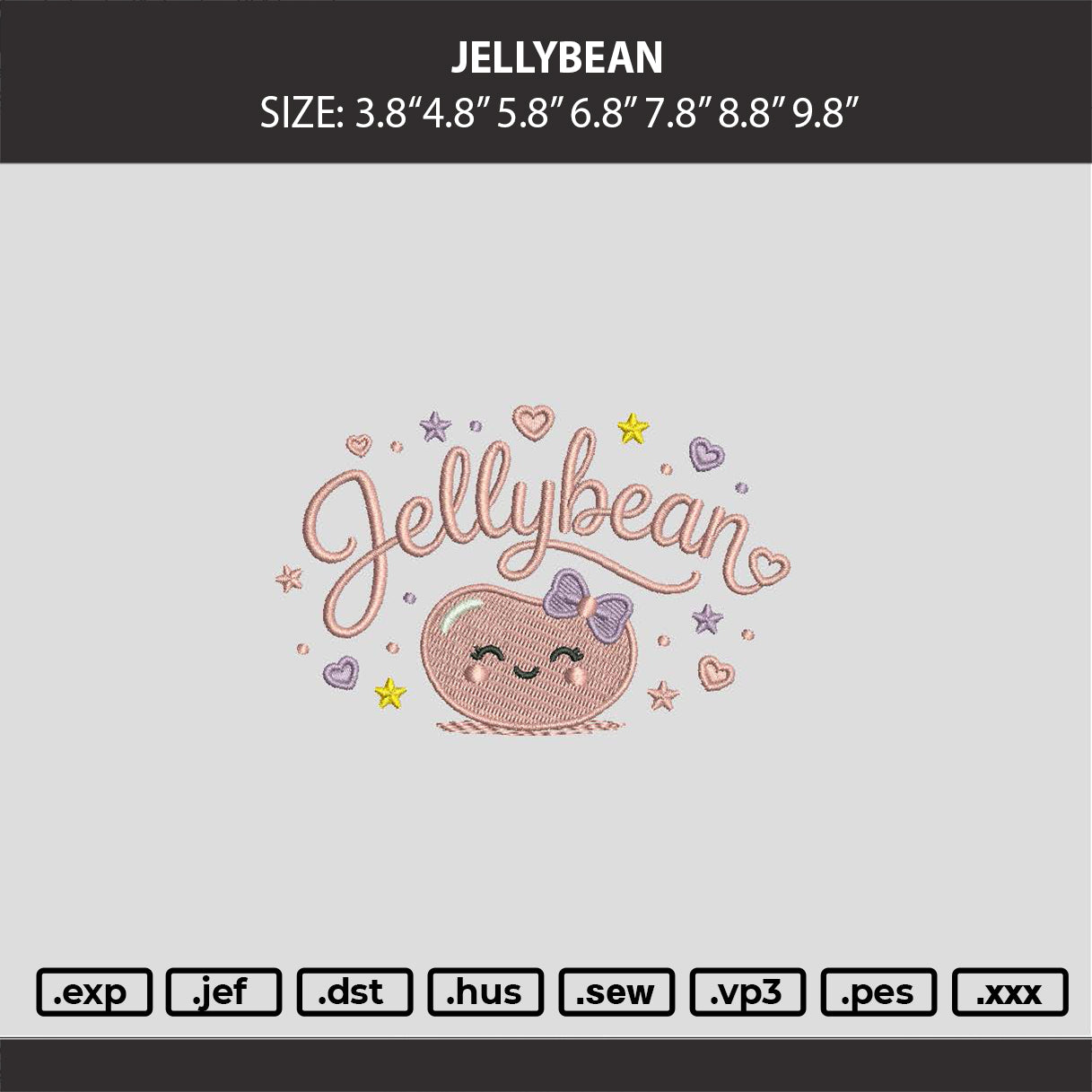 Jellybean  Embroidery Machine Design File