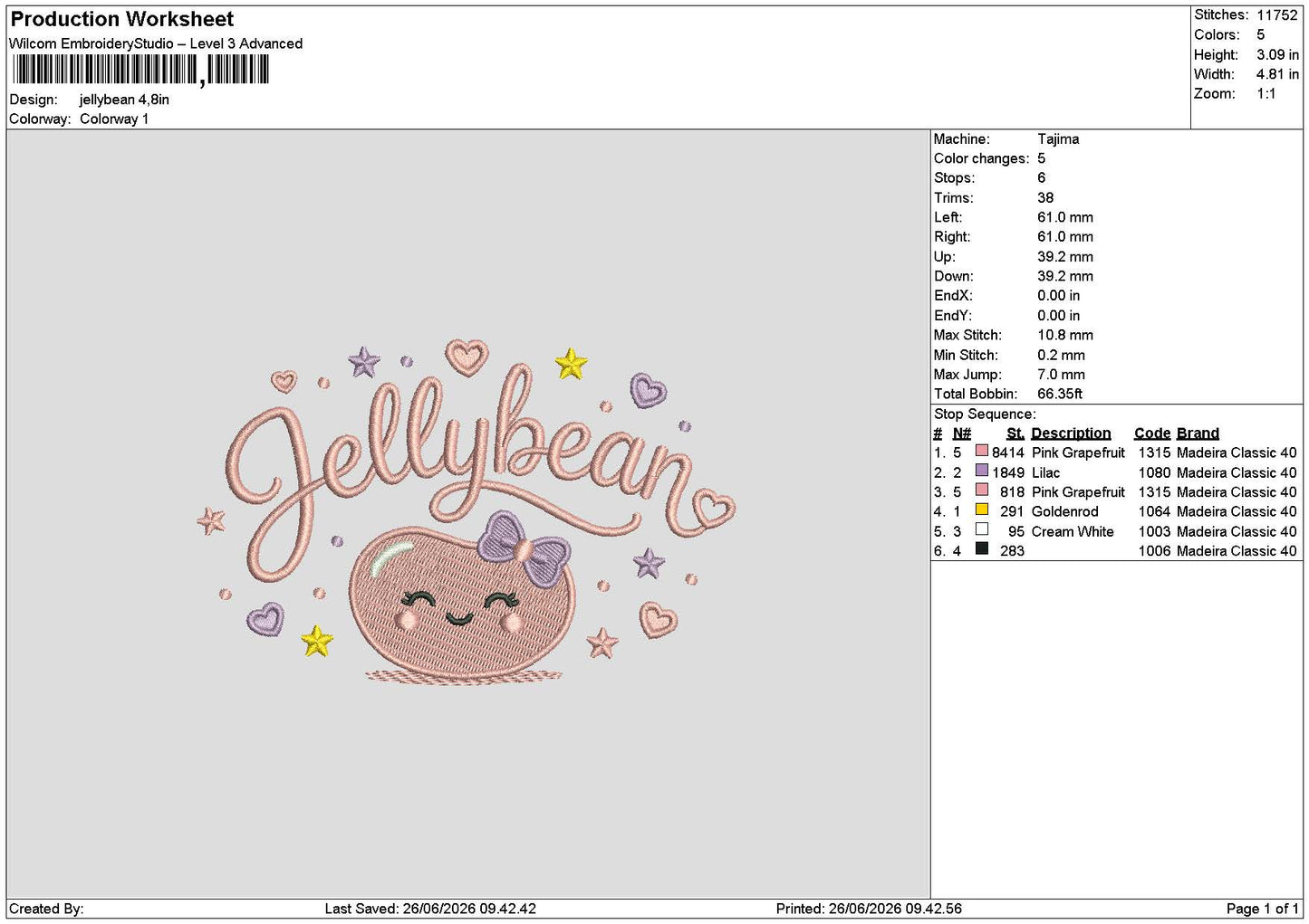 Jellybean  Embroidery Machine Design File