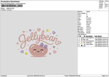 Jellybean  Embroidery Machine Design File