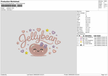 Jellybean  Embroidery Machine Design File