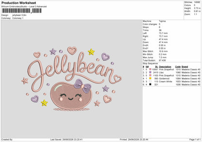 Jellybean  Embroidery Machine Design File