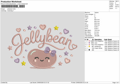 Jellybean  Embroidery Machine Design File