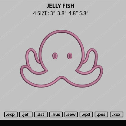 Jellyfish Embroidery File 4 size