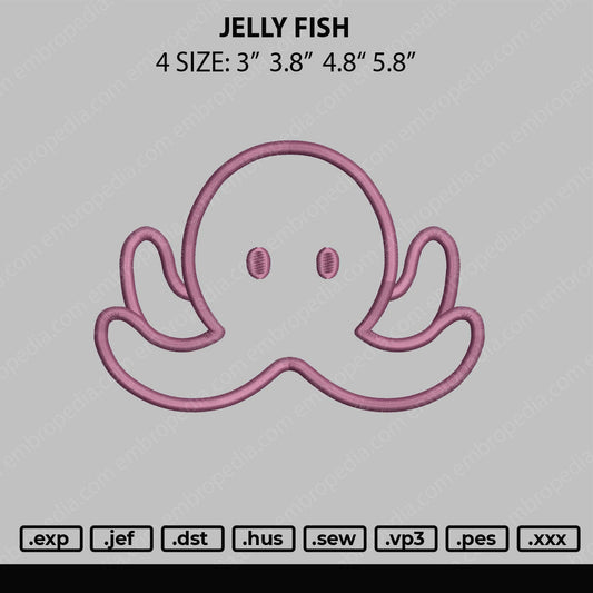 Jellyfish Embroidery File 4 size