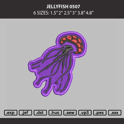Jellyfish 0507 Embroidery Machine Design File 6 sizes