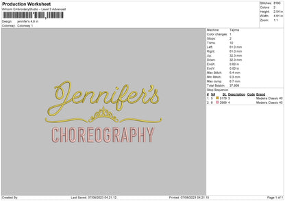 Jennifers Embroidery File 6 sizes