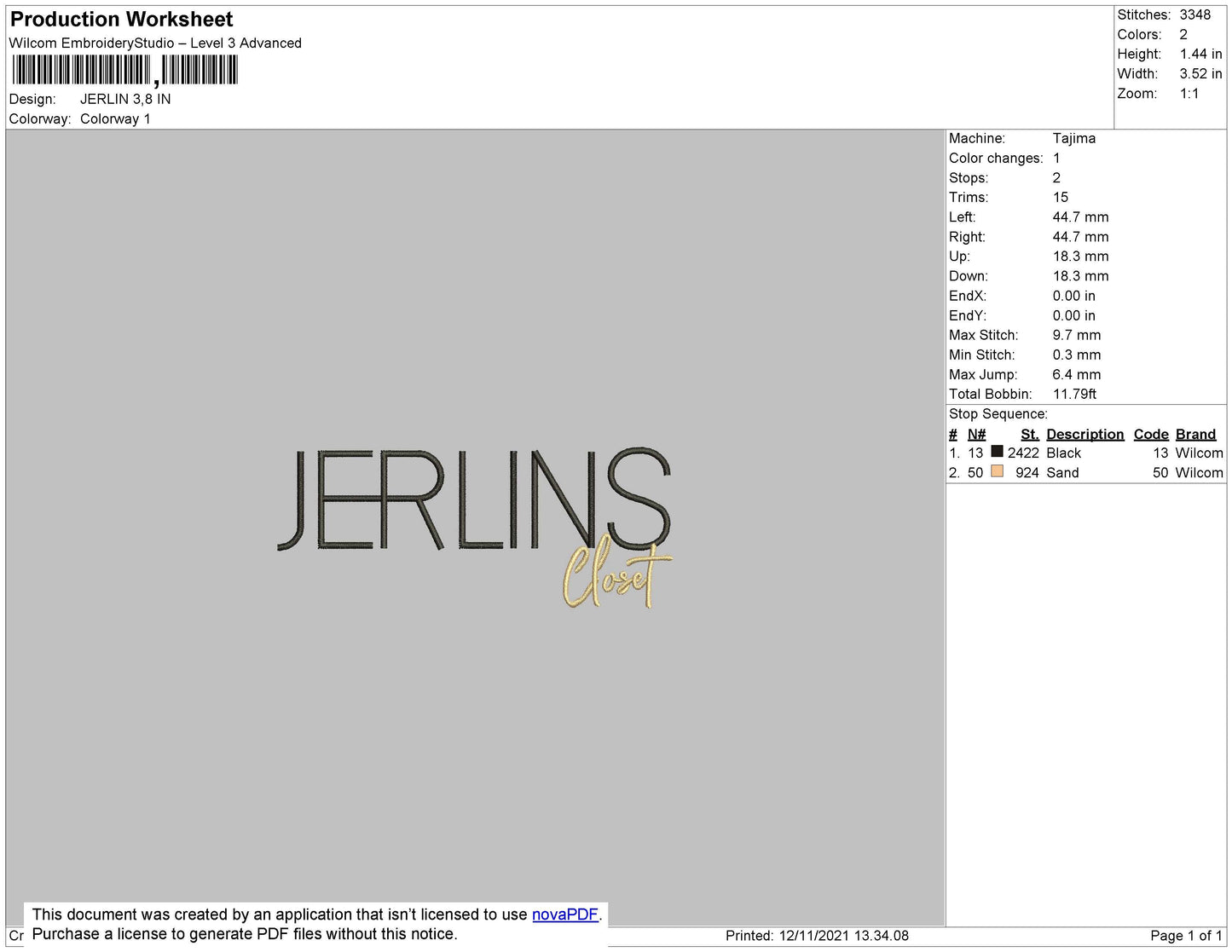 Jerlins Embroidery File 4 size