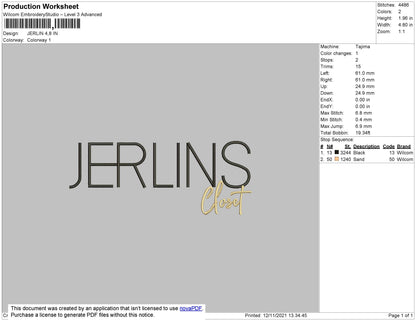 Jerlins Embroidery File 4 size