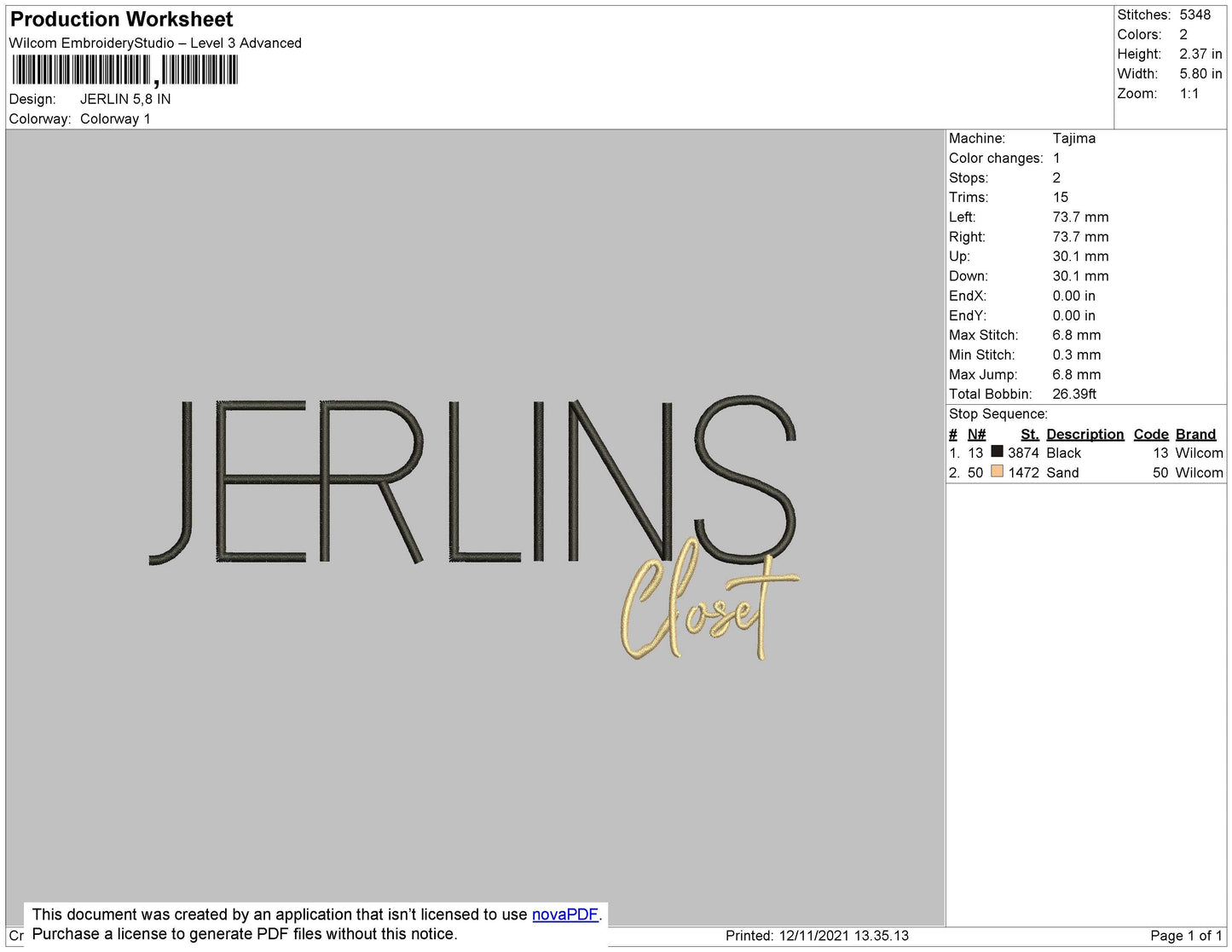 Jerlins Embroidery File 4 size