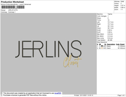 Jerlins Embroidery File 4 size