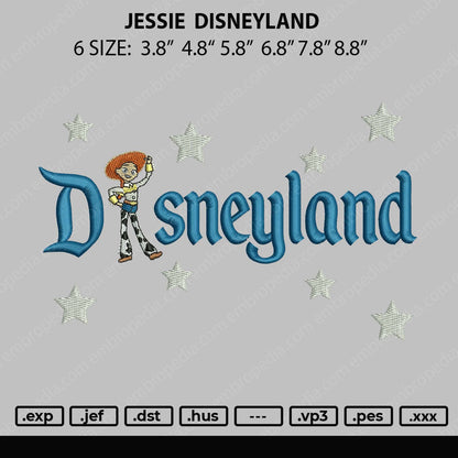 Jessie Disneyland Embroidery File 4 size