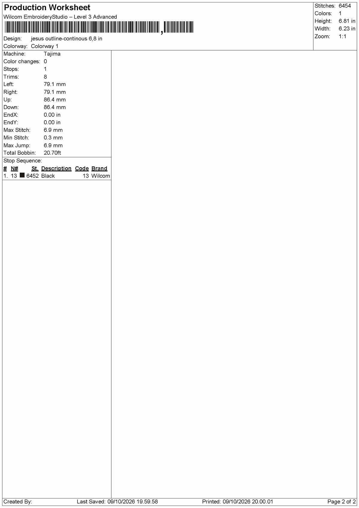 Jesus Outline 0910 Embroidery Machine Design File 6 sizes