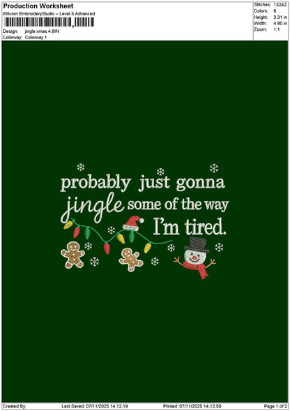 Jingletext 0711 Embroidery File 6 sizes