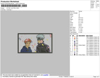 Jujutsu Rectangle Embroidery File 4 size