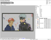 Jujutsu Rectangle Embroidery File 4 size