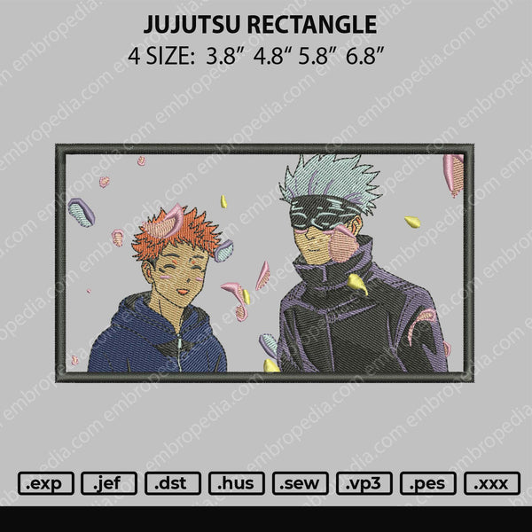 Jujutsu Rectangle Embroidery File 4 size