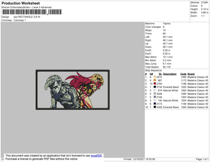 Jojo Rectangle Embroidery File 4 Size