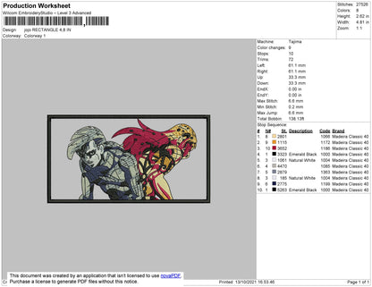 Jojo Rectangle Embroidery File 4 Size