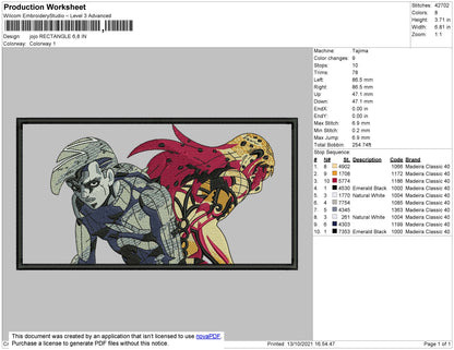 Jojo Rectangle Embroidery File 4 Size