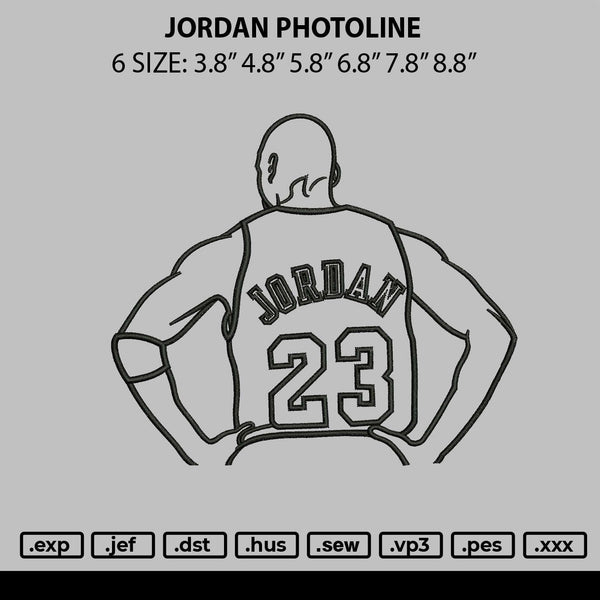 Jordan Photoline Embroidery File 6 sizes