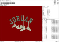 Jordan Shoes Embroidery File 4 size