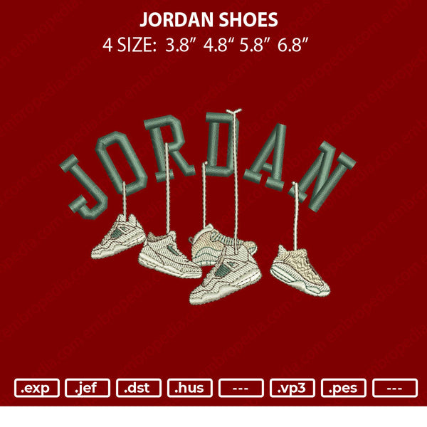 Jordan Shoes Embroidery File 4 size