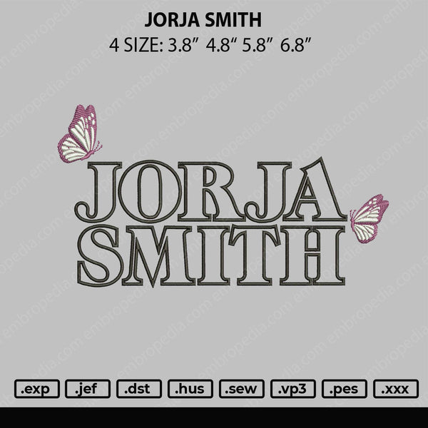Jorja Smith Embroidery File 4 size