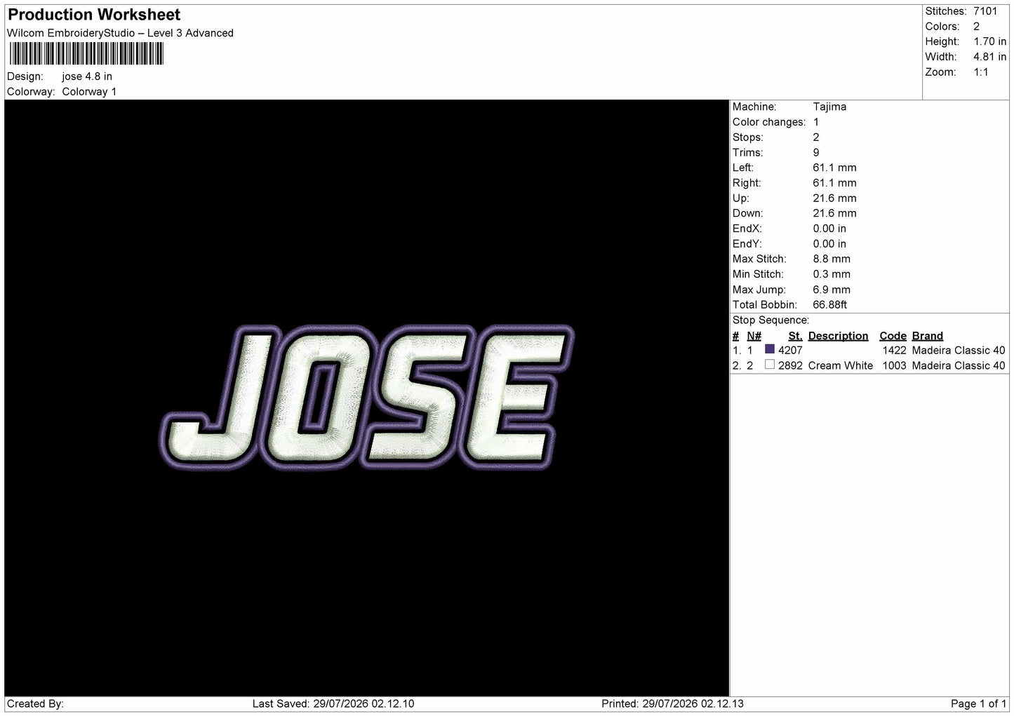 17 Names Embroidery Machine Design File 6 sizes