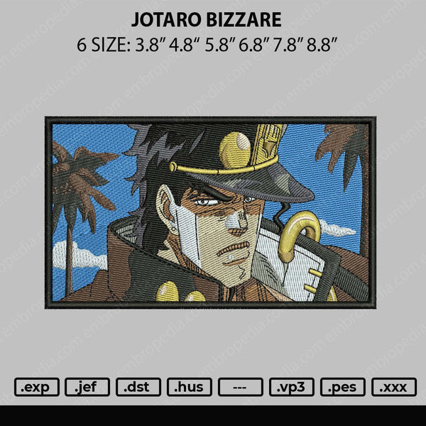 Jotaro Bizzare Embroidery File 6 sizes