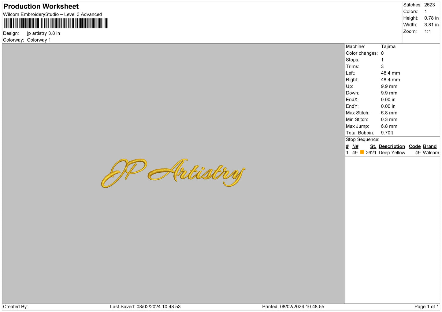 Jptext Embroidery File 6 sizes