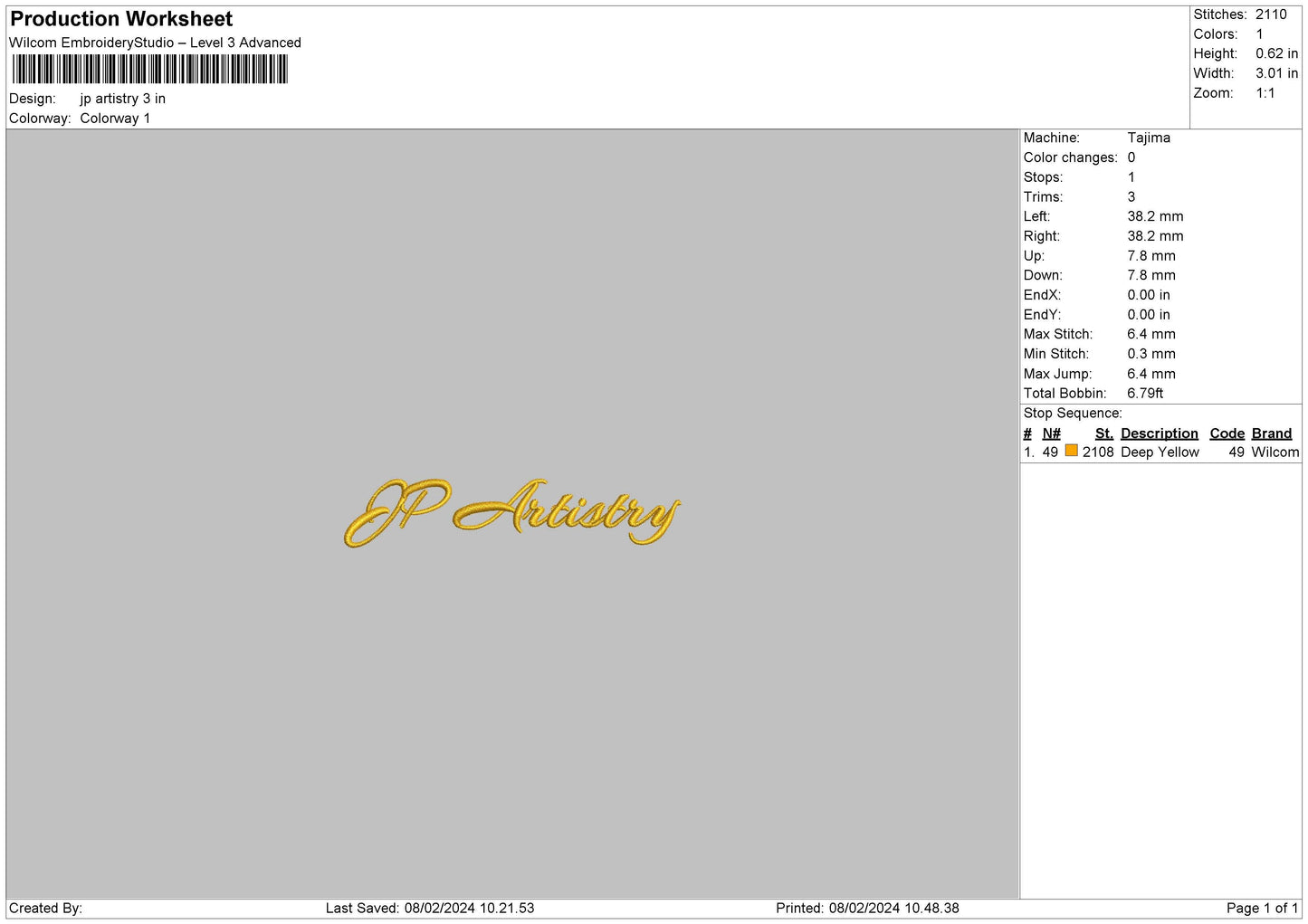 Jptext Embroidery File 6 sizes