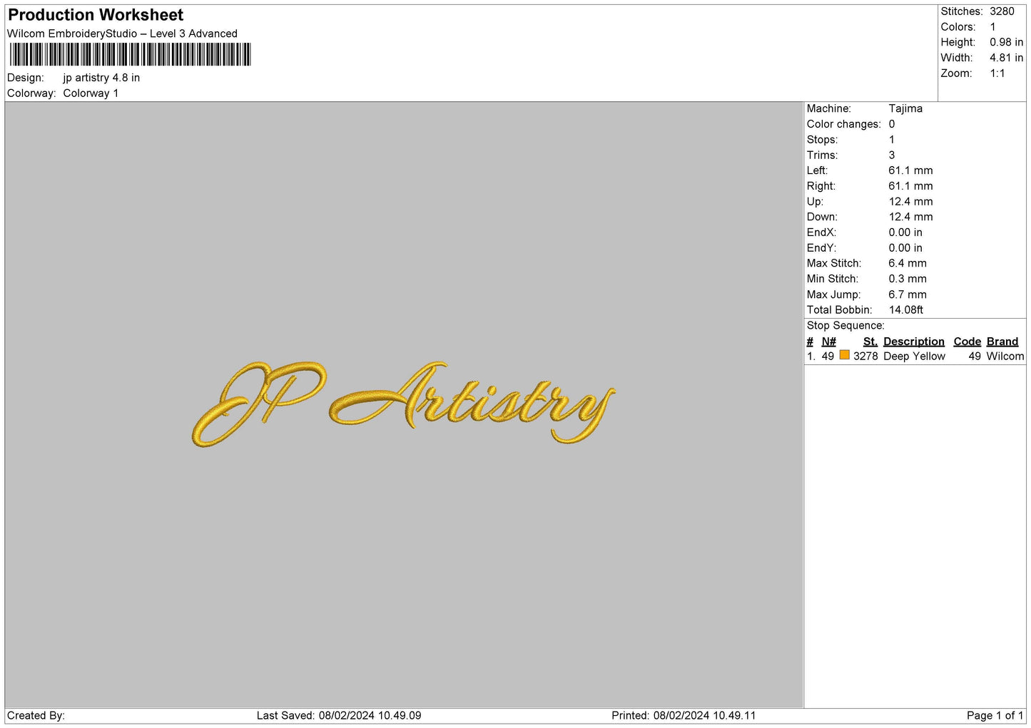 Jptext Embroidery File 6 sizes