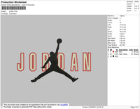 Jordan Text Embroidery File 4 size